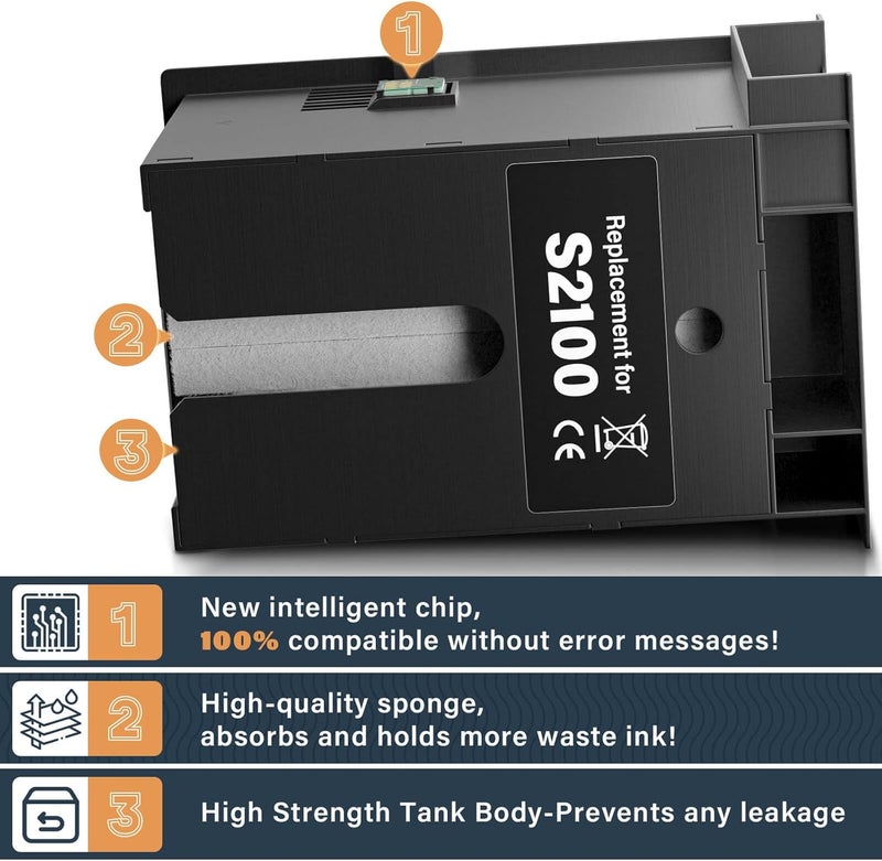 SUBLIMAKER F570 Maintenance Box (C13S210057/S2100/SC13MB) Compatible Replacement for Epson Surecolor SC-F570 SC-T3170 SC-T3170M SC-T3170X SC-T5170 SC-T5170M SC-T2170 Printers, F570 Ink Maintenance Box - Image 4
